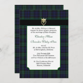 ブクラシックラックウォッチタータンチェック結婚式招待状 招待状 (正面/裏面)