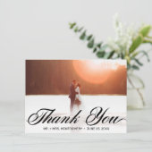 ブクラシックラックスクリプトタイポグラフィ結婚ズ サンキューカード (スタンド正面)