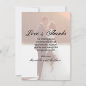 ブクラシックラックスクリプトタイポグラフィ結婚ズ サンキューカード (裏面)