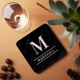 ブクラシックラックファミパーソナライズされたリーモノグラムイニシャル コースター