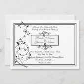 ブクラシックラック&ホワイト縁ど招待状 招待状 (裏面)