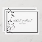 ブクラシックラック&ホワイト縁ど招待状 招待状 (正面/裏面)