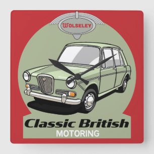 ・ブクラシックリティッシュ・ウォーリー1300カー スクエア壁時計