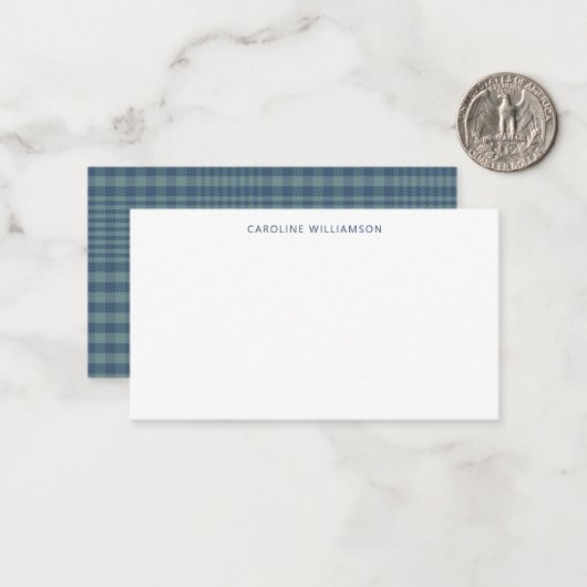 ブクラシックルーレトログレンプレイド名前をカスタムする ノートカード (正面/裏面インサイチュ)