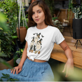 ブクルーウィッチー幽霊黒猫かわいいハロー Tシャツ