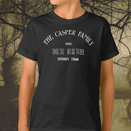 ブクルーカスタムズ家族名ハロウィンブラックキッズ Tシャツ