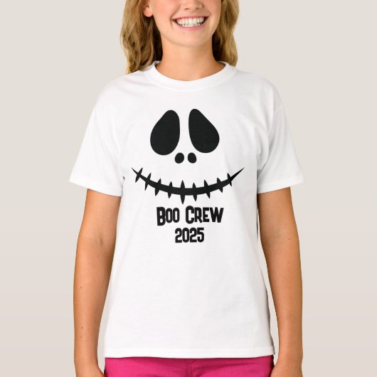 ブクルー2025ハロウィーンのカボチャのちょうちん顔グループハロウィーン Tシャツ (正面)