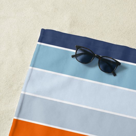 ブクールルーズとオレンジストライプ名前をカスタムする ビーチタオル (インサイチュ)