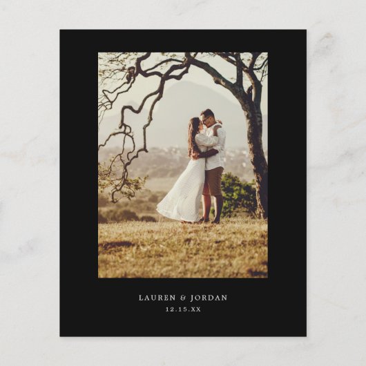 ブグデットブラック&ホワイトフォトウェディング日付を保存 (裏面)