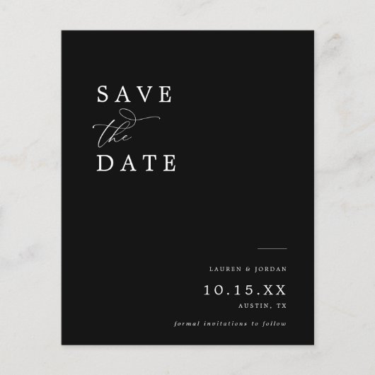 ブグデットブラック&ホワイトフォトウェディング日付を保存 (正面)