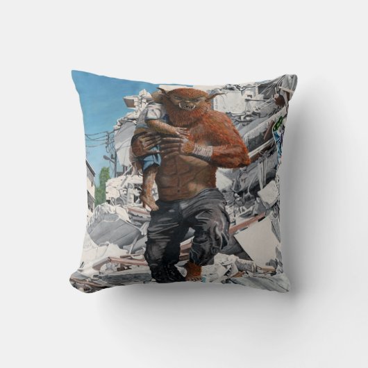 ブグベアーヒーロー救出子ファンタジー装飾用クッション クッション (正面)