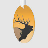 ブグリングブルエルクアットサンセットオリジナルワイルドライフアート オーナメント (正面)