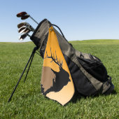 ブグリングブルエルクアットサンセットオリジナルワイルドライフアート ゴルフタオル (グリーン)