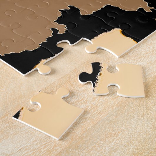 ブグリングブルエルクアットサンセットオリジナルワイルドライフアート ジグソーパズル (側面)