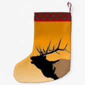 ブグリングブルエルクアットサンセットオリジナルワイルドライフアート スモールクリスマスストッキング (裏面)
