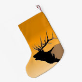 ブグリングブルエルクアットサンセットオリジナルワイルドライフアート スモールクリスマスストッキング (裏面 (吊り時))