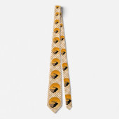 ブグリングブルエルクアットサンセットオリジナルワイルドライフアート ネクタイ (正面)