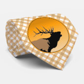 ブグリングブルエルクアットサンセットオリジナルワイルドライフアート ネクタイ (ロール)