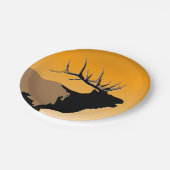 ブグリングブルエルクアットサンセットオリジナルワイルドライフアート ペーパープレート (アングル)