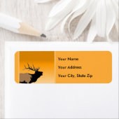 ブグリングブルエルクアットサンセットオリジナルワイルドライフアート ラベル (インサイチュ)