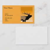 ブグリングブルエルクアットサンセットオリジナルワイルドライフアート 名刺 (正面/裏面)