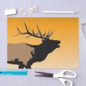 ブグリングブルエルクアットサンセットオリジナルワイルドライフアート 薄葉紙 (クラフト)