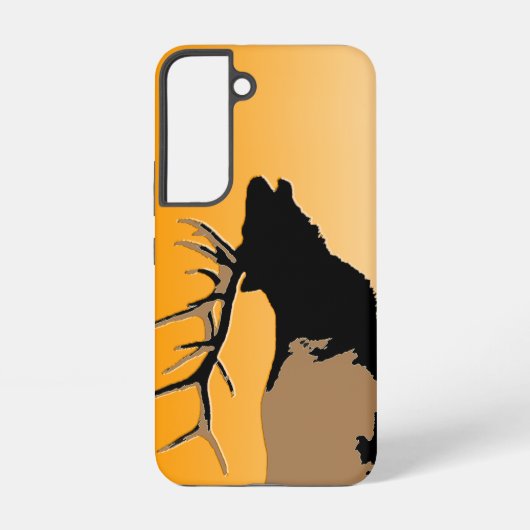 ブグリングブルエルクアットサンセットオリジナルワイルドライフアート SAMSUNG GALAXYケース (裏面)