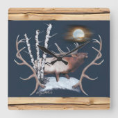 ブグリングブルエルクスクエアウォールクロック スクエア壁時計 (正面)