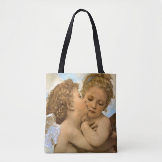 ブグローによる『最初のキス（天使の詳細）』 トートバッグ (正面)