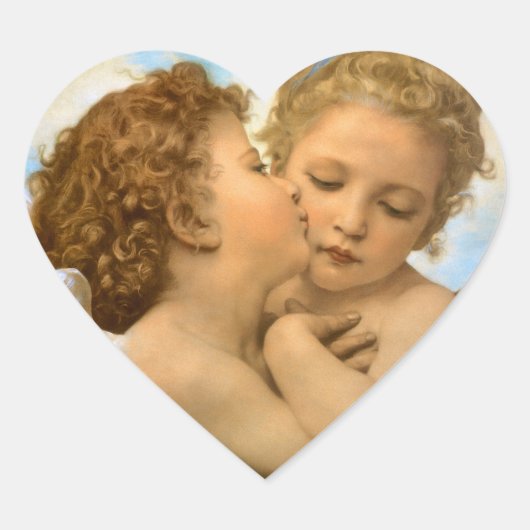 ブグローによる『最初のキス(天使の詳細)』 ハートシール (正面)