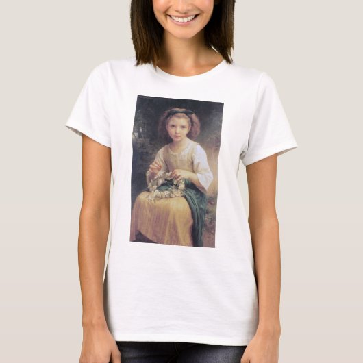 ブグロー作『花冠を編む子供』 Tシャツ (正面)