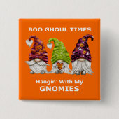 ブグールタイぶら下がったムズとMy Gnomies Halloween 缶バッジ (正面)