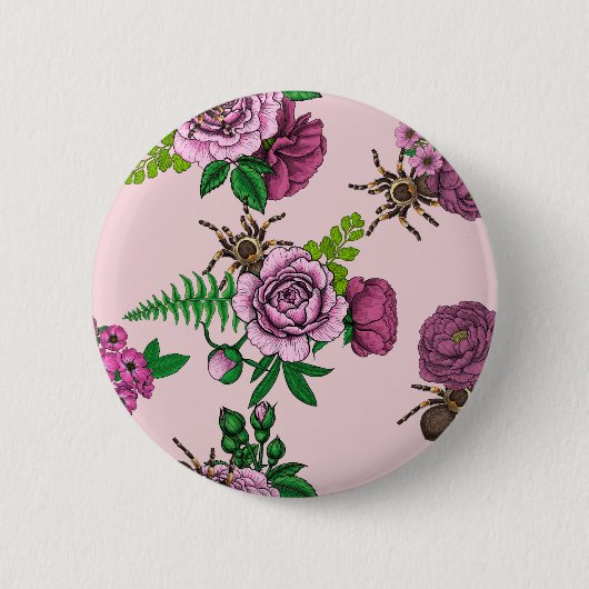 ブケツとタランチュラ 缶バッジ (正面)