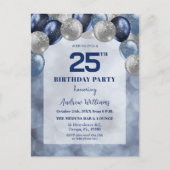 ブケ光のライト 25歳のキラキラ風船の誕生日パーティー ポストカード (正面)
