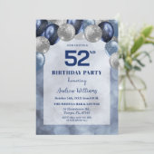 ブケ光のライト 52歳のスパンコール風船の誕生日パーティー 招待状 (スタンド正面)