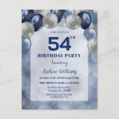 ブケ光のライト 54歳のスパンコール風船の誕生日パーティー ポストカード (正面)