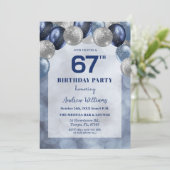 ブケ光のライト 67歳のスパークルバルーン 誕生日パーティー 招待状 (スタンド正面)