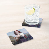 ブゲローの若い女性の羊飼い スクエアペーパーコースター (インサイチュ)