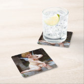 ブゲロー蝶とキューピッド スクエアペーパーコースター (インサイチュ)