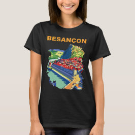 ブザンソン フランス シティスケープ レトロ トラベル Tシャツ