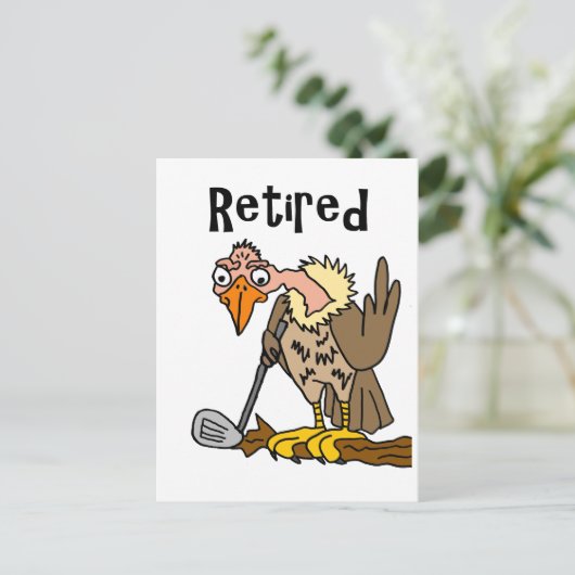 ブザーおもしろいドの遊ゴルフマン退職したガ ポストカード (スタンド正面)