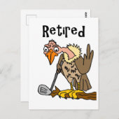 ブザーおもしろいドの遊ゴルフマン退職したガ ポストカード (正面/裏面)