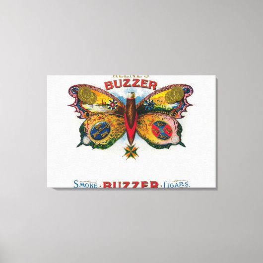 ブザー葉巻ボックスラベル キャンバスプリント (正面)