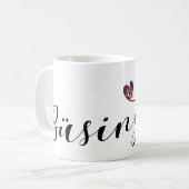 ブシンゲン国旗のハート、ブシンゲンアムホッチン コーヒーマグカップ (正面左)