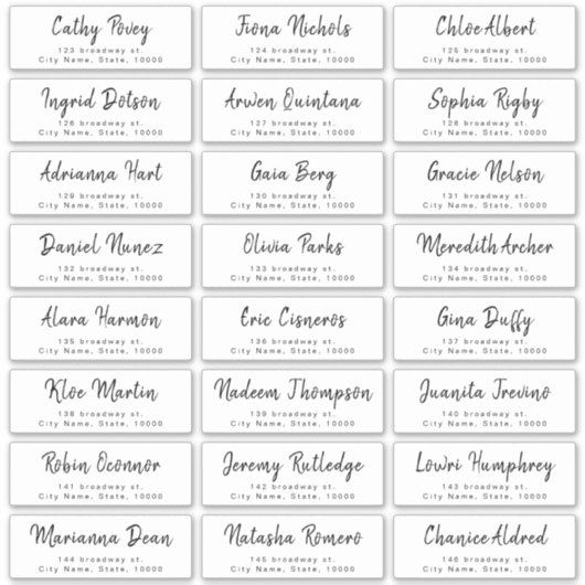 ブシンプルラシ結婚スクリプトの住所 シール (正面)