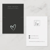 ブシンプルラックブルーハートネックレスバンドディスプレイ 名刺 (正面/裏面)