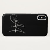 ·ブシンプルラック·グレイ·ユー·ユア·モノグラム Case-Mate iPhoneケース (裏面(横))