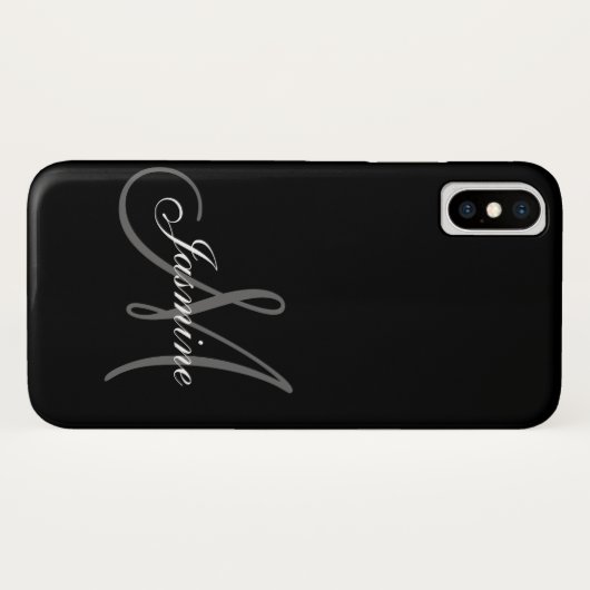 ·ブシンプルラック·グレイ·ユー·ユア·モノグラム Case-Mate iPhoneケース (裏面(横))