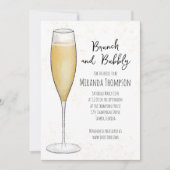 ブシンプルルンチアンドバブリーシャンパンブライダルシャワー 招待状 (正面)