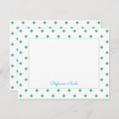 ブシンプルルーグリーンダイアモンド水玉模様 ノートカード (正面/裏面)